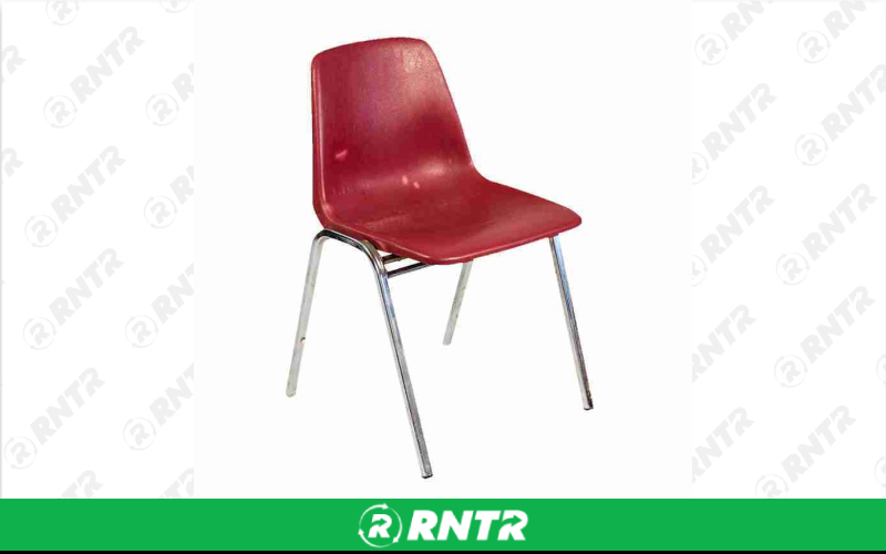 Generic Red Plastic Chair – For rent in Portland, Oregon – Peter Corvallis Productions | RNTR.com – Image 1 of 1