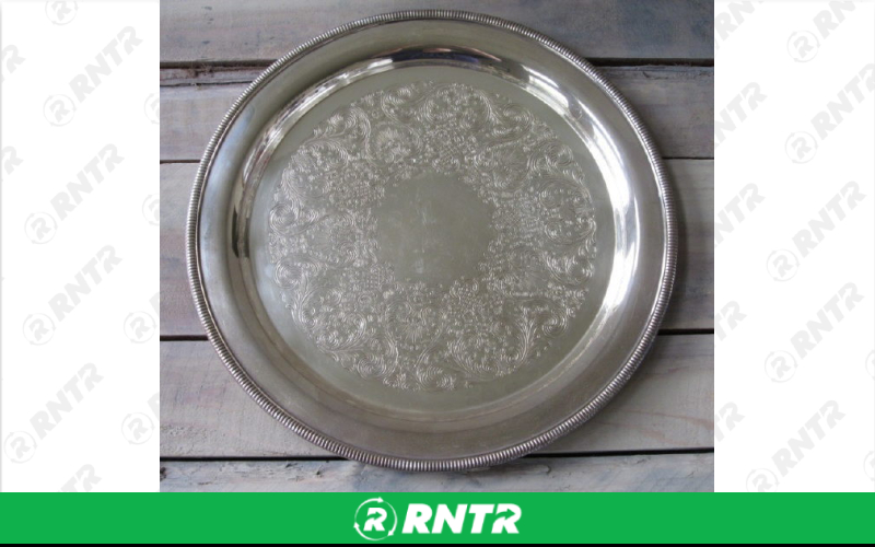 Generic SILVER ROUND TRAY 15 – For rent in Mount Airy, North Carolina – Cooke Rentals MA | RNTR.com – Image 1 of 1
