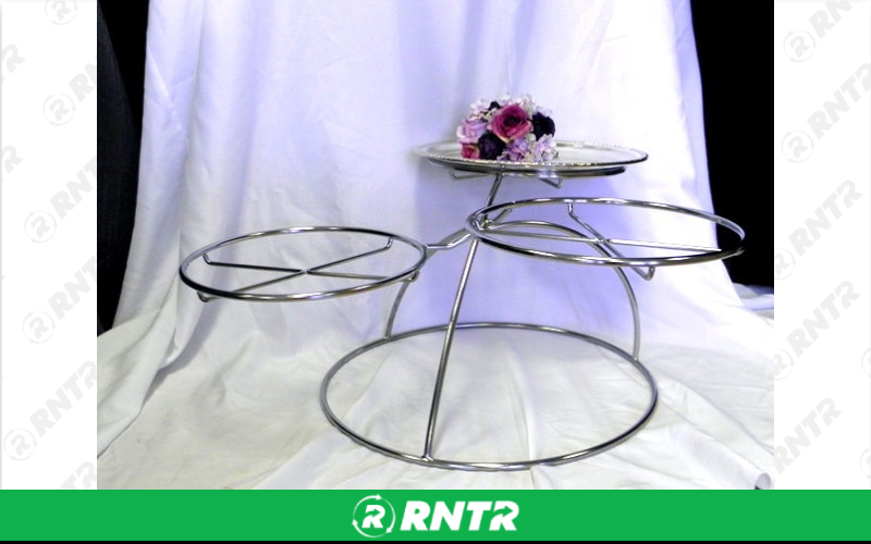 Generic SILVER STAND HOLDS 3 (15) TRAYS – For rent in Mount Airy, North Carolina – Cooke Rentals MA | RNTR.com – Image 1 of 1