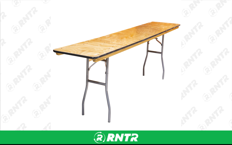 Generic Smooth Wood Top Table – For rent in Portland, Oregon – Peter Corvallis Productions | RNTR.com – Image 1 of 1