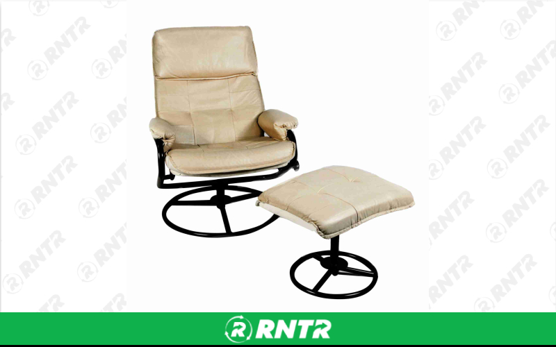 Generic Tan Leather Recliner - Swivel with Ottoman – For rent in Portland, Oregon – Peter Corvallis Productions | RNTR.com – Image 1 of 1