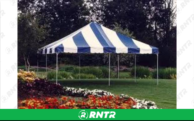 Generic TENT 20X20 BLUE/WHITE – For rent in Mount Airy, North Carolina – Cooke Rentals MA | RNTR.com – Image 1 of 2