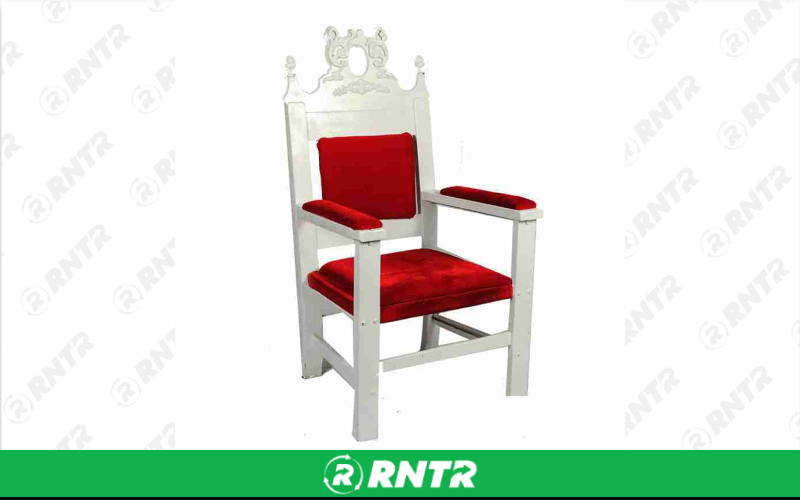 Generic Throne -  White and Red -  Square Back – For rent in Portland, Oregon – Peter Corvallis Productions | RNTR.com – Image 1 of 1
