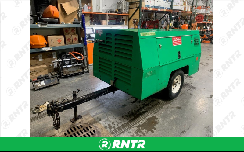 Generic Towable Air Compressor - Hose Seperate- 185 CFM - 2 Ball Green – For rent in allendale, michigan – Allendale Ace | RNTR.com – Image 1