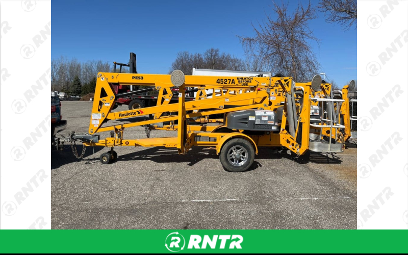Generic Towable Boom Lift 45' High x 27' Reach - 2 Ball - 4 Flat Wiring – For rent in allendale, michigan – Allendale Ace | RNTR.com – Image 1