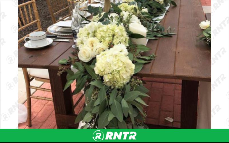 Generic VINEYARD TABLE - 9' (9' X 40) – For rent in Fresno, California – Expo Party Rentals | RNTR.com – Image 1 of 3