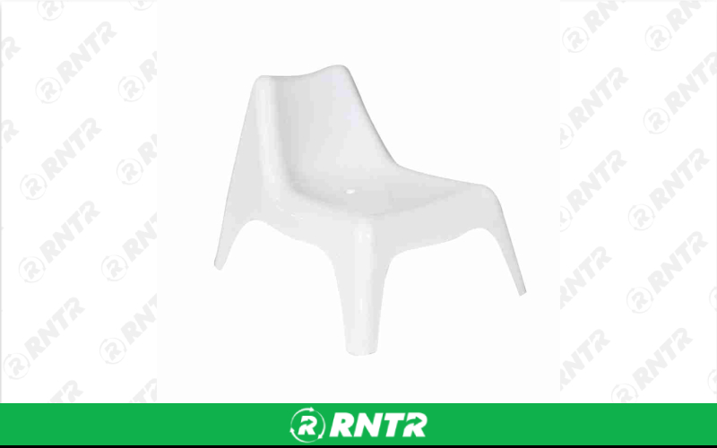 Generic White Molded Plastic Lounge Chair – For rent in Portland, Oregon – Peter Corvallis Productions | RNTR.com – Image 1 of 1