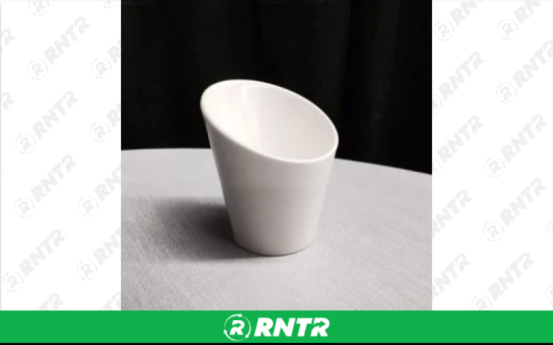  White Slanted Rim Cup – For rent in englewood, colorado – Allwell Rents | RNTR.com – Image 1