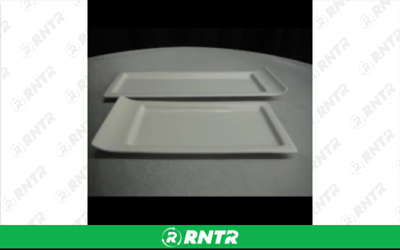  White Sleigh Tray Collection - 14in x 5in – For rent in englewood, colorado – Allwell Rents | RNTR.com – Image 1