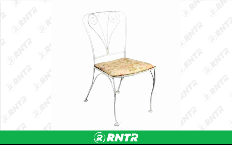 Generic White Wrought Iron Patio Chair w/o Arms – For rent in Portland, Oregon – Peter Corvallis Productions | RNTR.com – Image 1 of 1