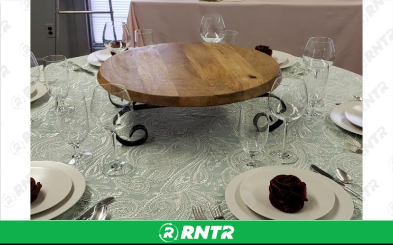 Generic WOOD 22 CAKE STAND-LAZY SUSAN BASE – For rent in Mount Airy, North Carolina – Cooke Rentals MA | RNTR.com – Image 1 of 1