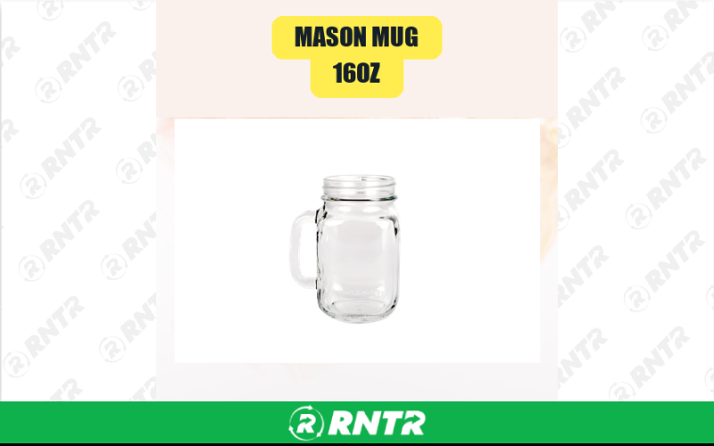 Generic 16oz Mason Mug – For rent in san-marcos, california – aras party rentals | RNTR.com – Image 1