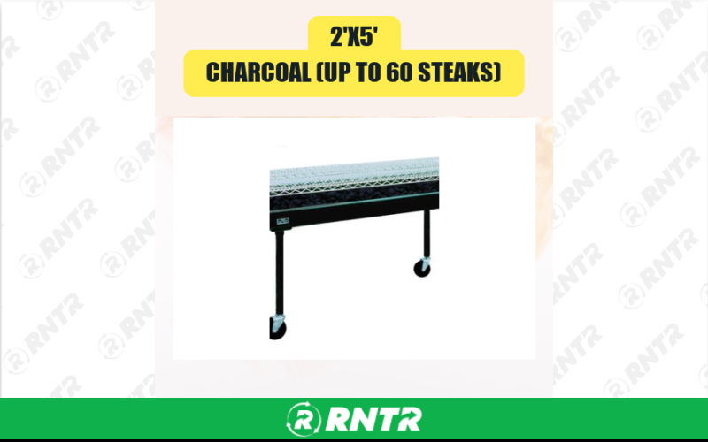 Generic 2'x5' Charcoal (Up to 60 Steaks) – For rent in san-marcos, california – aras party rentals | RNTR.com – Image 1