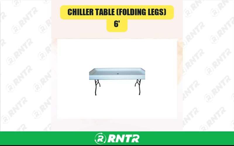 Generic 6' Chiller Table (Folding Legs) – For rent in san-marcos, california – aras party rentals | RNTR.com – Image 1