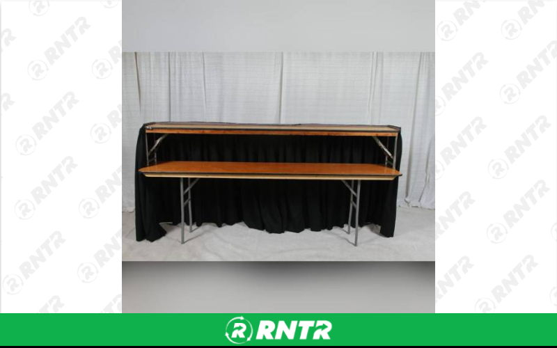 Generic 6' Skirted Bar/Riser Set – For rent in north-augusta, south-carolina – iParty Event Rentals  | RNTR.com – Image 1