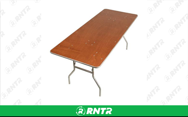 Generic 6' Wood Banquet Tables – For rent in North Augusta, South Carolina – iParty Event Rentals  | RNTR.com – Image 2 of 3