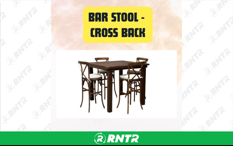 Generic Bar Stool Cross Back - Standard Height – For rent in san-marcos, california – aras party rentals | RNTR.com – Image 1