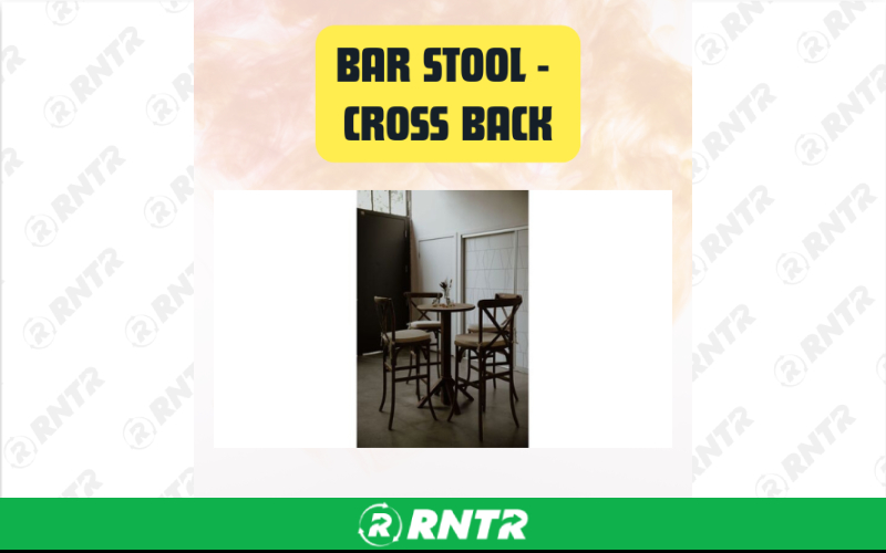Generic Bar Stool Cross Back - Standard Height – For rent in San Marcos, California – aras party rentals | RNTR.com – Image 2 of 3