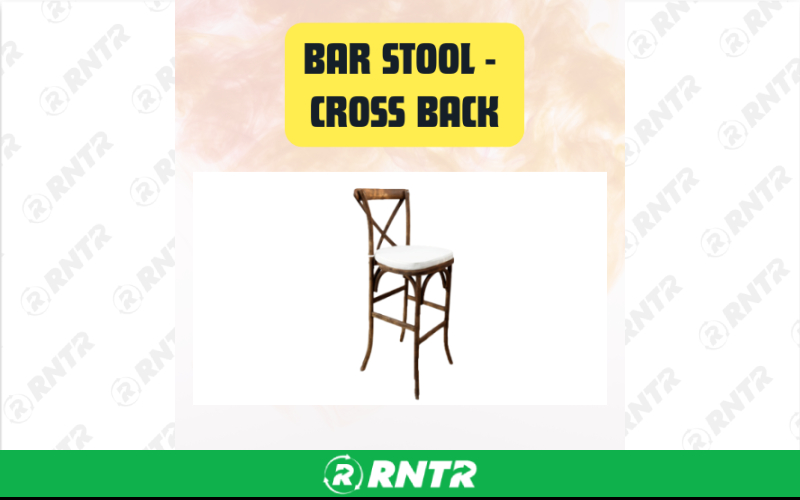 Generic Bar Stool Cross Back - Standard Height – For rent in San Marcos, California – aras party rentals | RNTR.com – Image 3 of 3