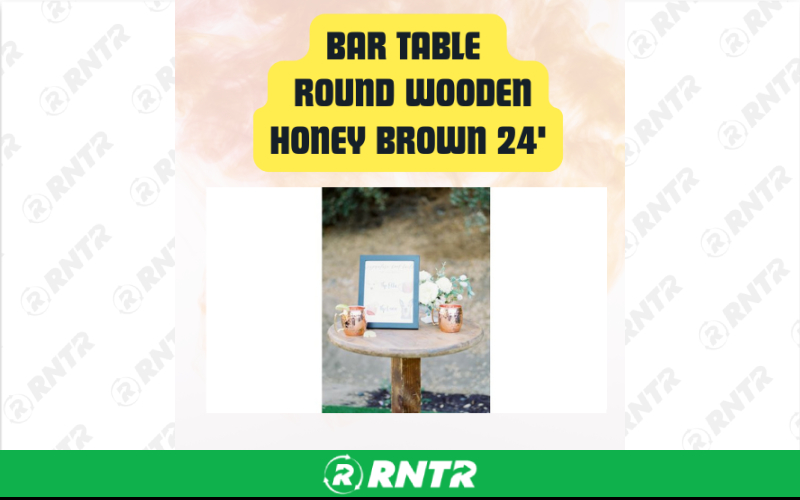 Generic Bar Table - Round Wooden - Cocktail Height Event Table – For rent in San Marcos, California – aras party rentals | RNTR.com – Image 2 of 3