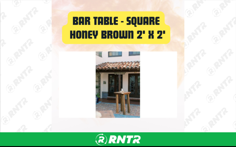 Generic Bar Table Square Wooden Belly  - Cocktail Table 2' x 2' – For rent in San Marcos, California – aras party rentals | RNTR.com – Image 3 of 3