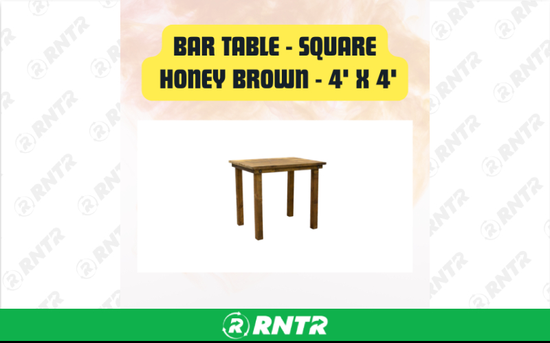 Generic Bar Table Square Wooden - Cocktail Belly Bar – For rent in san-marcos, california – aras party rentals | RNTR.com – Image 1