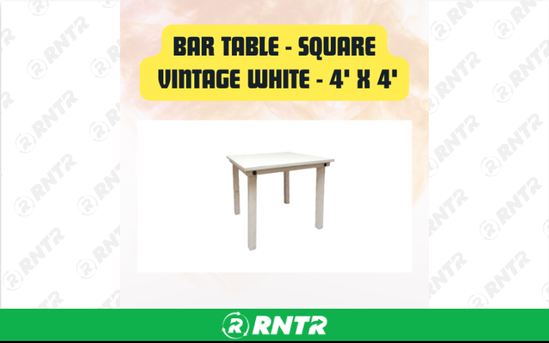 Generic Bar Table Square Wooden - Cocktail Belly Bar – For rent in San Marcos, California – aras party rentals | RNTR.com – Image 3 of 3