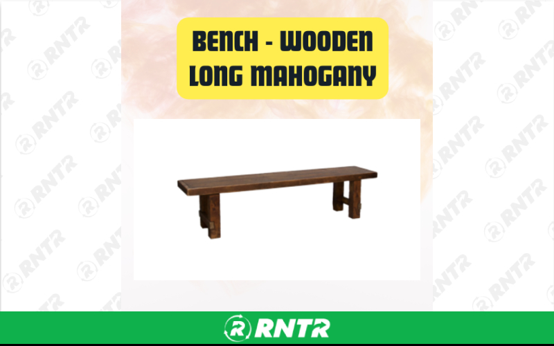 Generic Bench Long Mahogany Wooden - 4-Seater Solid Timber Seating – For rent in san-marcos, california – aras party rentals | RNTR.com – Image 1
