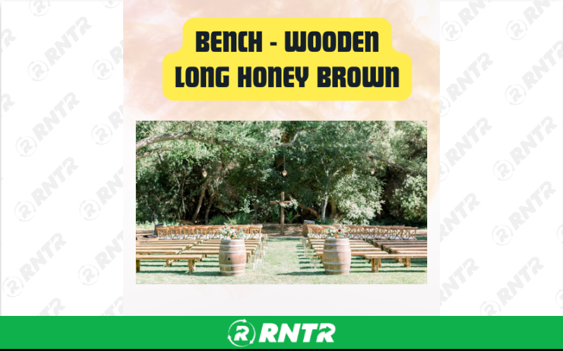Generic Bench Long Wooden - Honey Brown Finish - 75 Seating for 4in – For rent in san-marcos, california – aras party rentals | RNTR.com – Image 1
