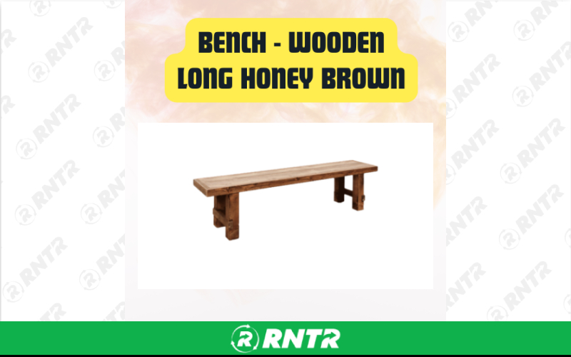 Generic Bench Long Wooden - Honey Brown Finish - 75 Seating for 4in – For rent in San Marcos, California – aras party rentals | RNTR.com – Image 2 of 3