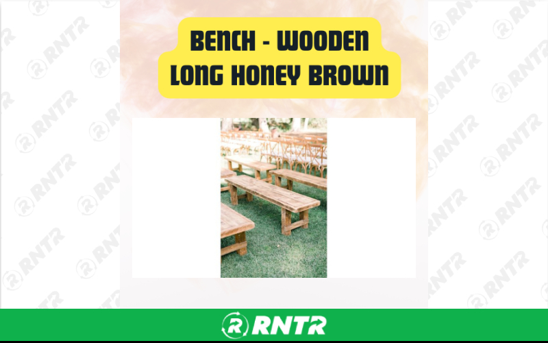 Generic Bench Long Wooden - Honey Brown Finish - 75 Seating for 4in – For rent in San Marcos, California – aras party rentals | RNTR.com – Image 3 of 3