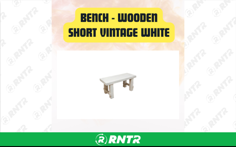 Generic Bench Vintage White Wooden - 2-Seater Rustic Bench (Short & Long Sizes) - Short – For rent in san-marcos, california – aras party rentals | RNTR.com – Image 1