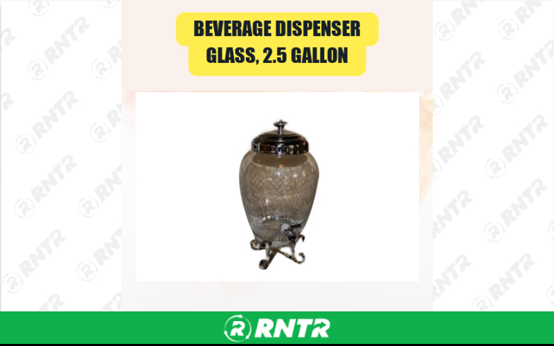 Generic Beverage Dispenser -  Glass -  2.5 Gallon – For rent in san-marcos, california – aras party rentals | RNTR.com – Image 1