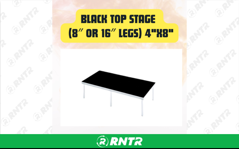 Generic Black Top Versalite Portable Stage Platform (8in or 16in Height) 4ftx8ft – For rent in san-marcos, california – aras party rentals | RNTR.com – Image 1