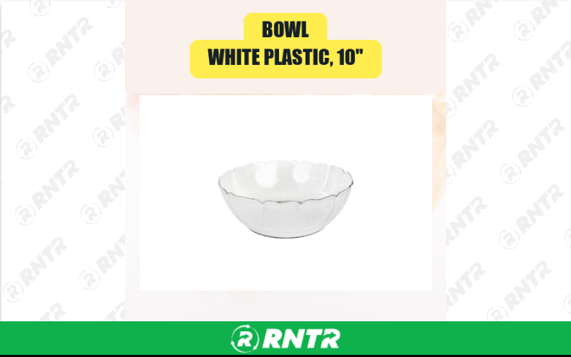 Generic Bowl -  White Plastic -  10 – For rent in san-marcos, california – aras party rentals | RNTR.com – Image 1