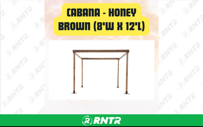 Generic Cabana Honey Brown Rental - 8'W x 8'L – For rent in San Marcos, California – aras party rentals | RNTR.com – Image 2 of 3