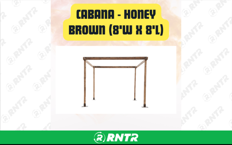 Generic Cabana Honey Brown Rental - 8'W x 8'L – For rent in San Marcos, California – aras party rentals | RNTR.com – Image 3 of 3