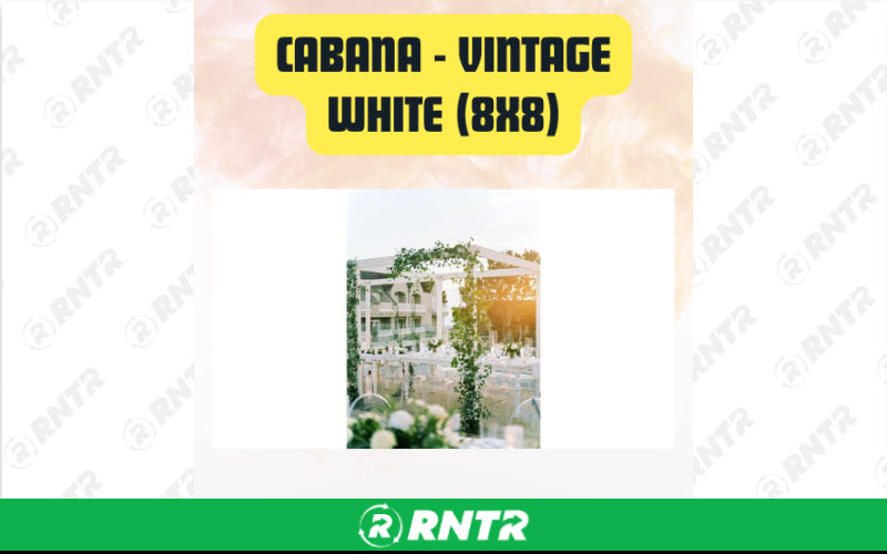 Generic Cabana Vintage white wooden - 8x8 – For rent in san-marcos, california – aras party rentals | RNTR.com – Image 1