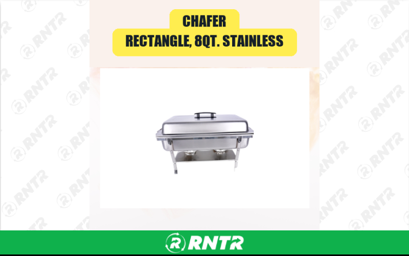 Generic Chafer -  Rectangle -  8qt. Stainless – For rent in san-marcos, california – aras party rentals | RNTR.com – Image 1