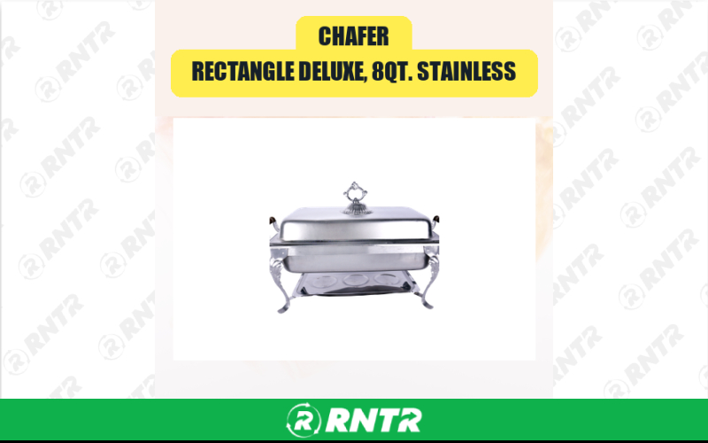 Generic Chafer -  Rectangle Deluxe -  8qt. Stainless – For rent in san-marcos, california – aras party rentals | RNTR.com – Image 1