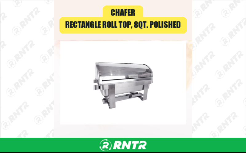 Generic Chafer -  Rectangle Roll Top -  8qt. Polished – For rent in san-marcos, california – aras party rentals | RNTR.com – Image 1