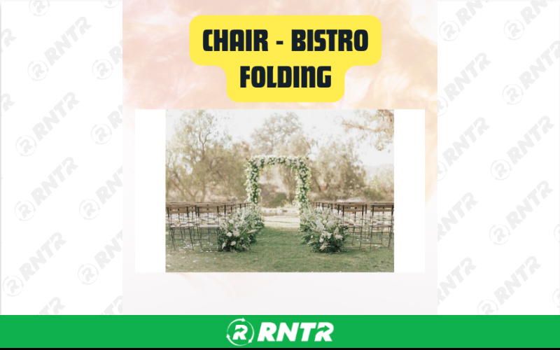 Generic Chair Bistro Folding - Elegant & Space-Saving Event Seating – For rent in San Marcos, California – aras party rentals | RNTR.com – Image 2 of 2