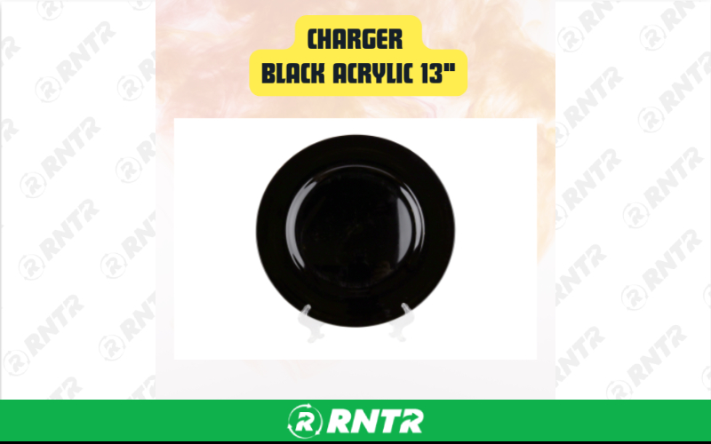 Generic Charger -  Black Acrylic 13 – For rent in san-marcos, california – aras party rentals | RNTR.com – Image 1
