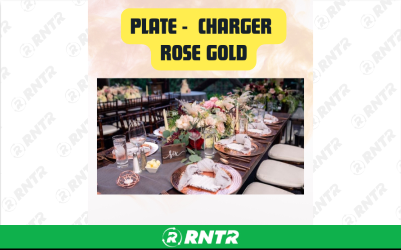 Generic Charger Plate Rose Gold – For rent in San Marcos, California – aras party rentals | RNTR.com – Image 2 of 3