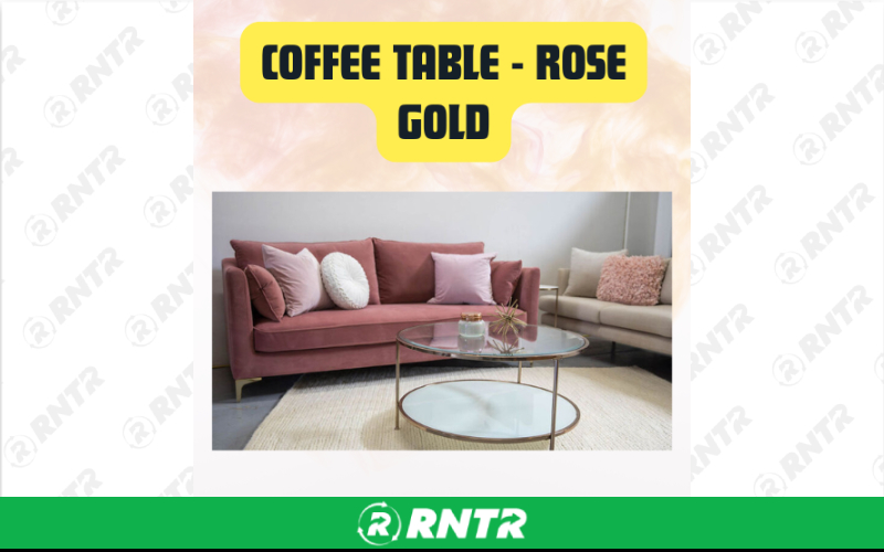 Generic Coffee Table Rose Gold | Modern Elegant Living Room Accent Table – For rent in San Marcos, California – aras party rentals | RNTR.com – Image 2 of 3