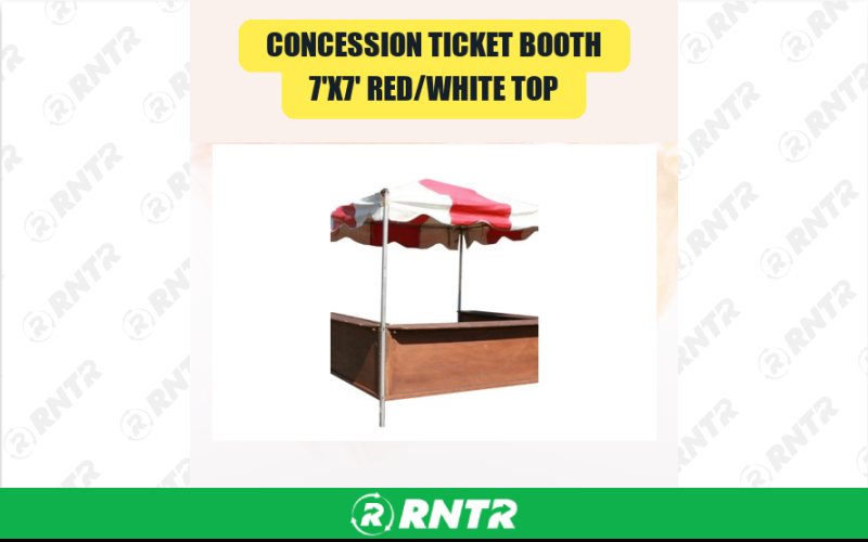 Generic Concession Ticket Booth 7'x7' Red/White Top – For rent in san-marcos, california – aras party rentals | RNTR.com – Image 1