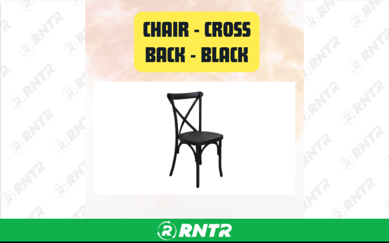Generic Cross Back Chair - Black Event Dining Chair – For rent in San Marcos, California – aras party rentals | RNTR.com – Image 2 of 3