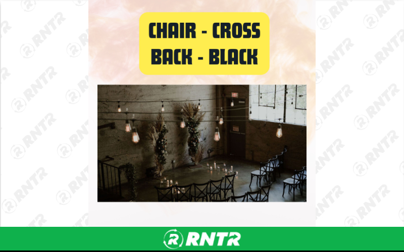 Generic Cross Back Chair - Black Event Dining Chair – For rent in San Marcos, California – aras party rentals | RNTR.com – Image 3 of 3