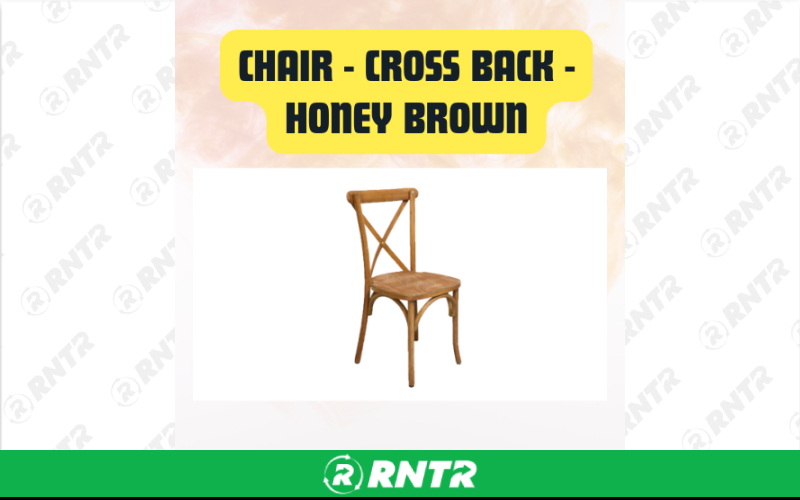 Generic Cross Back Chair - Honey Brown - Rustic Wooden Event & Wedding Chair – For rent in San Marcos, California – aras party rentals | RNTR.com – Image 2 of 3