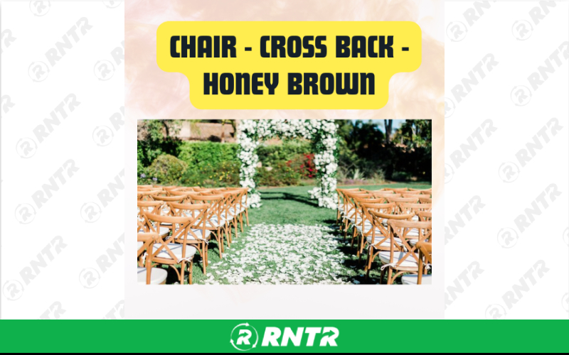 Generic Cross Back Chair - Honey Brown - Rustic Wooden Event & Wedding Chair – For rent in San Marcos, California – aras party rentals | RNTR.com – Image 3 of 3